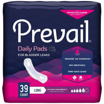 Bladder Control Pad Prevail Daily Pads Ultimate by First Quality - 11 Inch Length / Pack of 16
