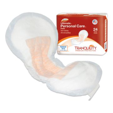 Bladder Control Pad Tranquility Heavy Absorbency Superabsorbant Core One Size Fits Most - 6-1/2 X 13-1/2 Inch Heavy Absorbency Super Absorbent- Bag of 24 / 13 to 20 Inch Length / Ultimate