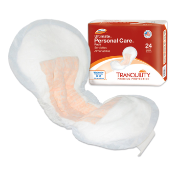 Bladder Control Pad Tranquility Heavy Absorbency Superabsorbant Core One Size Fits Most - 6-1/2 X 13-1/2 Inch Heavy Absorbency Super Absorbent- Bag of 24 / 13 to 20 Inch Length / Ultimate