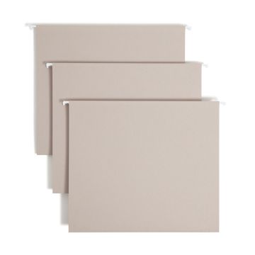 TUFF Hanging Box Bottom File Folders with Easy Slide Tabs, 2 inch Expansion - Gray / Letter / 1