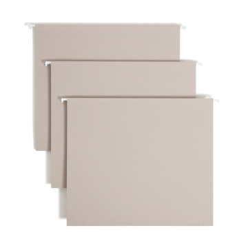 TUFF Hanging Box Bottom File Folders with Easy Slide Tabs, 2 inch Expansion - Gray / Letter / 1