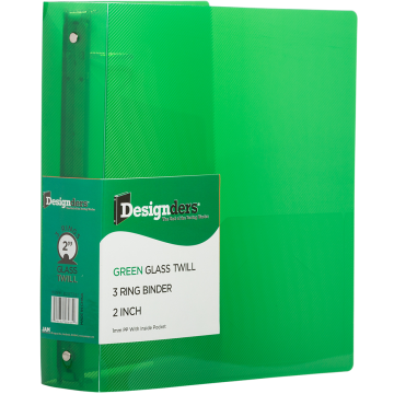 Green Plastic 2 Inch 3-Ring Binder