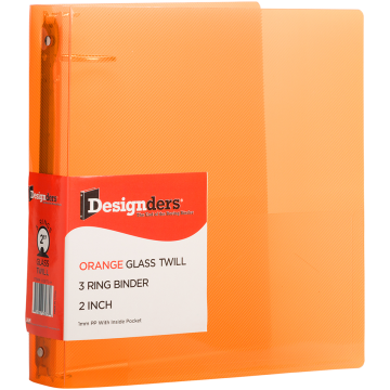 Orange Plastic 2 Inch 3-Ring Binder