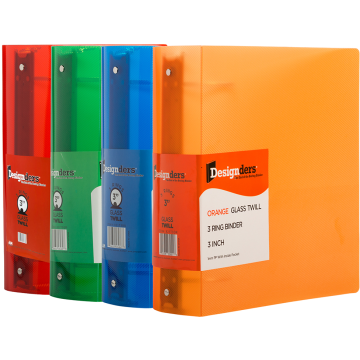 Assorted Plastic 3 Inch Binder - 4 Pack