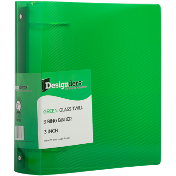 Green Plastic 3 Inch 3-Ring Binder
