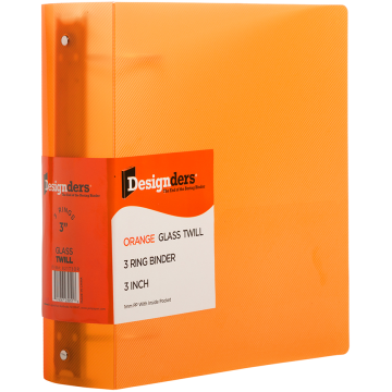 Orange Plastic 3 Inch 3-Ring Binder