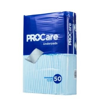 Disposable Underpad ProCare™ 21 X 34 Inch Fluff Light Absorbency - Pack of 50