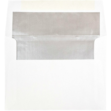 A6 Invitation Envelopes (4 3/4 x 6 1/2) - White with Silver Foil Lining 24lb