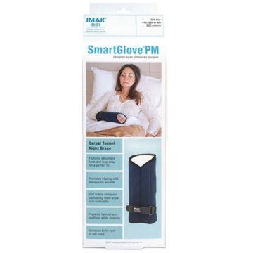IMAK® SmartGlove PM Carpal Tunnel Night Splint Universal, Blue, Soft Cotton Lining and Cushioning Foam