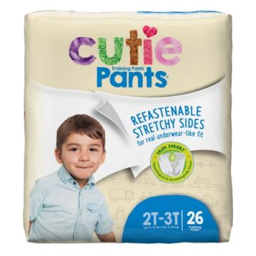 Cutie Pants Refastenable Training Pants by First Quality - Kid Design (Pink Princess) / Size 2T to 3T-Up to 34 lbs. / Bag/26