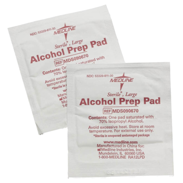 Alcohol Prep Pad, 2-Ply Large - Box of 100