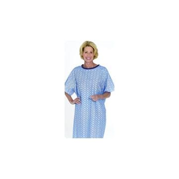 SnapWrap Deluxe Adult Patient Gown Blue Marble, Short Sleeve by Salk Company