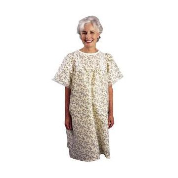 LadyLace™ Patient Gown with Short Sleeve Garden Print, Universal