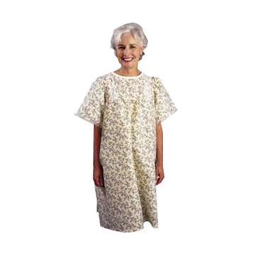 LadyLace™ Patient Gown with Short Sleeve Garden Print, Universal