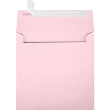 5 1/4 x 5 1/4 Square Envelopes with Peel & Seal - Baby Candy Pink 32lb