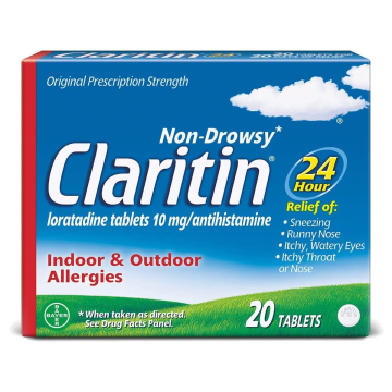 Allergy Relief Claritin® 10 mg Strength Tablet 20 per Box