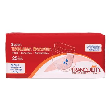 Tranquility Topliner Booster Pads - 4-1/4 X 15 Inch / 13 to 20 Inch Length / Package (25 Each)