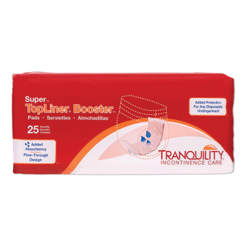 Tranquility Topliner Booster Pads - 4-1/4 X 15 Inch / 13 to 20 Inch Length / Package (25 Each)