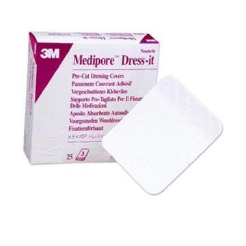 Medipore Hypoallergenic Soft Cloth Pre-Cut Dressing Cover or Retainer by 3M - 5-7/8 X 5-7/8 Inch / Box (25 Each)