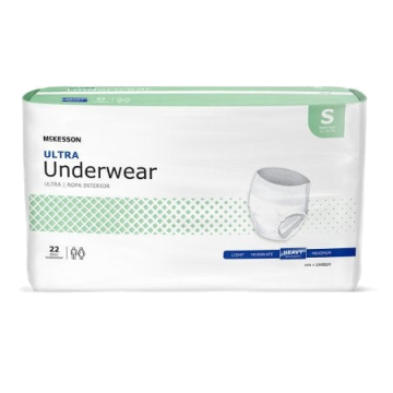 Unisex Adult Absorbent Underwear McKesson Ultra Pull On with Tear Away Seams Disposable Heavy Absorbency - Small / 22 Per Bag