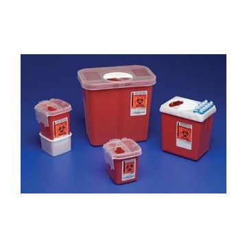 AutoDrop Sharps Container 1-Piece Quart Red Base Vertical Entry Lid by Covidien - Singles
