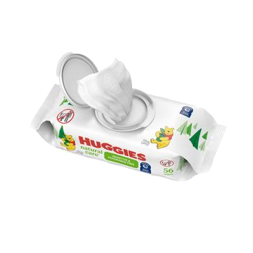 Baby Wipe Huggies Natural Care Soft Pack Aloe / Vitamin E Unscented - Package (56 Each)