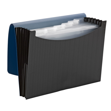 Poly Expanding Files with Flap, 6 Pockets, Wave Pattern - Purple / Letter / 1