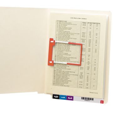Shelf-Master Reinforced End Tab Fastener File Folders, Straight-Cut Tab, U-Clip Fastener