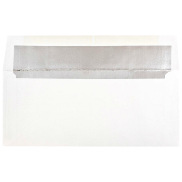 3 7/8 x 8 1/8 Invitation Envelopes - White with Silver Foil Lining 24lb
