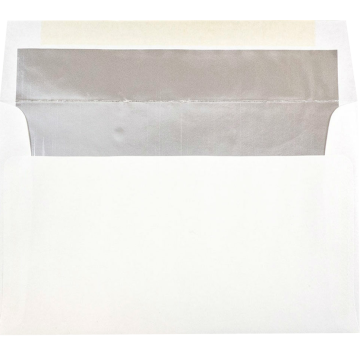A10 Invitation Envelopes (6 x 9 1/2) - White with Silver Foil Lining 24lb