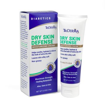 Hand and Body Moisturizer TriDerma MD Diabetic Dry Skin Defense Tube Unscented Cream