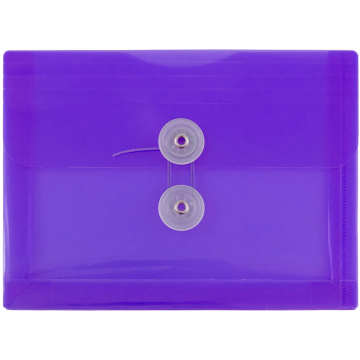 5 1/2 x 7 1/2 Index Booklet Plastic Envelopes with Button & String - Purple