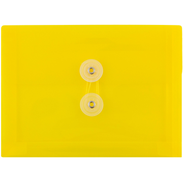5 1/2 x 7 1/2 Index Booklet Plastic Envelopes with Button & String - Yellow