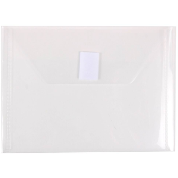 5 1/2 x 7 1/2 Index Booklet Plastic Envelopes with Hook and Loop Closure - Clear
