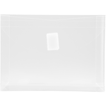 5 1/2 x 7 1/2 Index Booklet with 1" Expansion Plastic Envelopes with Hook and Loop Closure - Clear