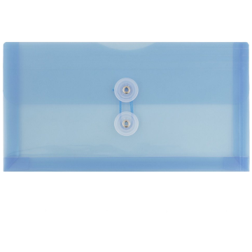 #10 Business Plastic Envelopes (5 1/4 x 10) with Button & String - Blue