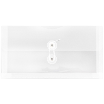 #10 Business Plastic Envelopes (5 1/4 x 10) with Button & String - Clear