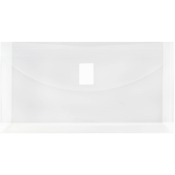 #10 Business with 1" Expansion Plastic Envelopes (5 1/4 x 10) with Hook and Loop Closure - Clear