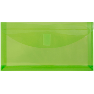 #10 Business with 1" Expansion Plastic Envelopes (5 1/4 x 10) with Hook and Loop Closure - Lime Green