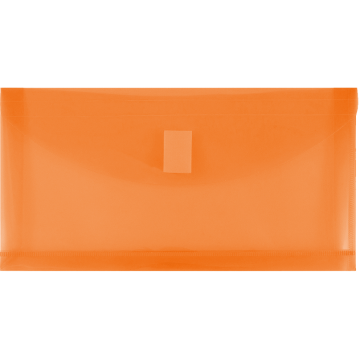 #10 Business with 1" Expansion Plastic Envelopes (5 1/4 x 10) with Hook and Loop Closure - Orange