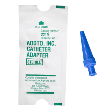 Addto Inc Catheter/Syringe Adapter 11/32 inch L, 1/8 inch to 3/8 inch O D