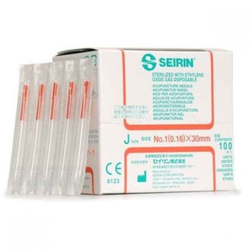 SEIRIN J-ProPak10 Acupuncture Needles - Box of 100, .16 X 30mm