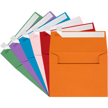 A2 (4 3/8 x 5 3/4) Envelopes - 150 Pack - Assorted Brights