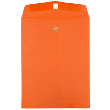10 x 13 Open End Envelopes with Clasp - Mandarin Orange 24lb