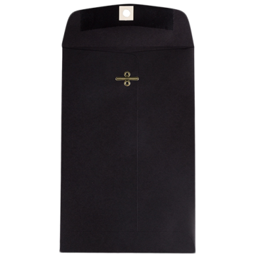 6 x 9 Open End Envelopes with Clasp - Smooth Midnight Black 24lb