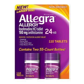 ALLEGRA Allergy Relief - Fexofenadine 180mg, 55 Tablets (Pack of 2)