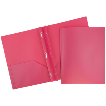 9 x 12 Plastic Pop Folders with Clasp - Pink