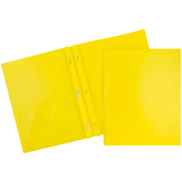 9 x 12 Plastic Pop Folders with Clasp - Yellow