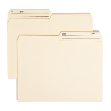Reversible Printed Tab File Folders, 1/2-Cut Tab, 9 1/2 pt. - Ivory / Letter / 100