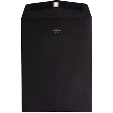 9 x 12 Open End Envelopes with Clasp - Smooth Midnight Black 24lb